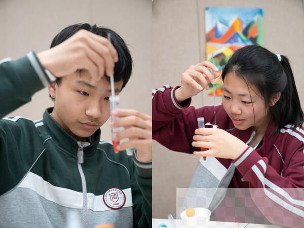 学生们亲身体验“水果密室逃脱之旅”DNA提取实验