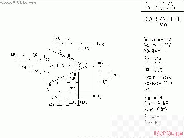 STK078功放电路图纸原理图